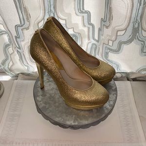 Michael Kors -Gold Glitter Platform Heels Size 8